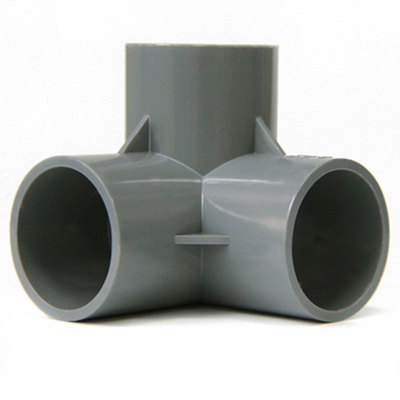 Dreidimensionale PVC-Abflussrohr-Installations-rechtwinkliges Plastikvierwegsgelenk