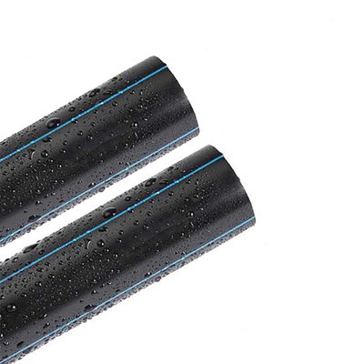 Wasserversorgung Schwarze HDPE-Rohre mit blauen Streifen, nach Maß geschnitten