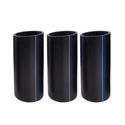 Blaue oder schwarze HDPE-Wasserleitung mit blauen Streifen für korrosionsbeständige Wasserversorgung und -abwasserleitung