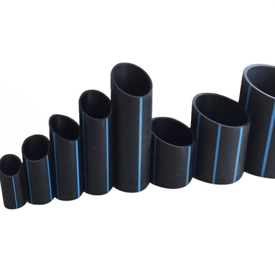 PE-HDPE-Wasserleitungen Blau oder Schwarz mit blauem Streifen Für Wasserversorgung und Abwasserentsorgung mit blauem Streifen PE